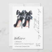 Invitation Moderne Arc Noir & Blanc 40e Anniversaire (Devant)