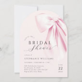 Invitation moderne Arch Pink Bow nuptiale douche (Devant)