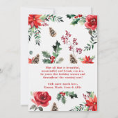 Invitation Moderne Arche florale Boho Joyeux Noël 1 Photo (Dos)