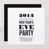Invitation moderne argenté de partie de 2013 (Devant / Derrière)