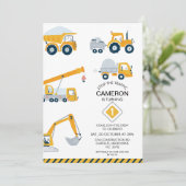 Invitation Moderne Arrêter Le Trafic Construction 1er Anniver (Debout devant)