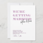 Invitation moderne audacieux Lavande minimale et Mariage lila (Devant)