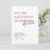 Invitation moderne audacieux Lavande minimale et Mariage lila (Debout devant)