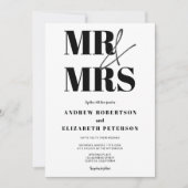 Invitation Moderne audacieux mariage photo M. Mrs script (Devant)