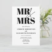 Invitation Moderne audacieux mariage photo M. Mrs script (Debout devant)