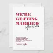 Invitation moderne audacieux Minimal Viva Magenta Wavy Mariag (Devant)