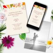 Invitation Moderne Automne Bright Floral Simple Photo Mariage