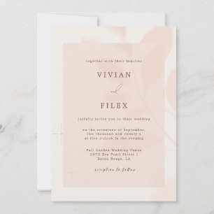 Invitation Moderne Automne rose Floral Laisser Mariage d'ombr