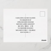 Invitation moderne avec écriture blanche et photo  (Verso)