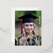 Invitation moderne avec écriture blanche et photo  (Recto/Verso)