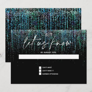 Invitation moderne avec paillettes de teal et RSVP