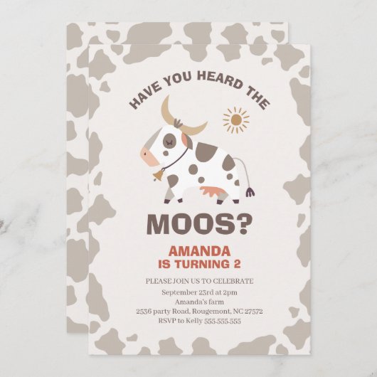 Invitation Moderne Avez-Vous Entendu L'Invitation D'Anniversa (Devant / Derrière)