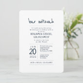 Invitation Moderne + Barre Minimaliste Mitzvah (Debout devant)