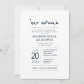 Invitation Moderne + Barre Minimaliste Mitzvah (Devant)