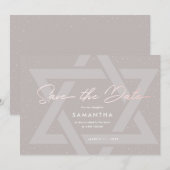 Invitation Moderne Bat Mitzvah Save the Date (Devant / Derrière)