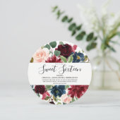 Invitation Moderne Belle Fleurs Rouges Élégante Douce 16 (Debout devant)