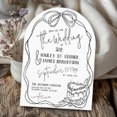 Invitation Moderne bizarré à la main dessiné à la main mariag