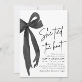Invitation Moderne Black Bow Elle a lié la Fête des mariées d (Devant)