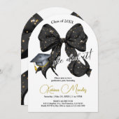 Invitation moderne Black Bow Graduation Arch (Devant / Derrière)