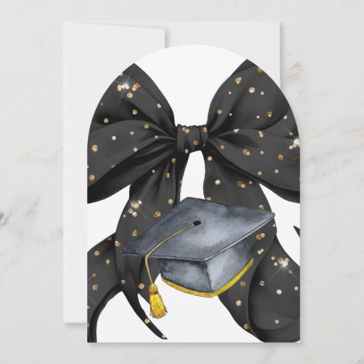 Invitation moderne Black Bow Graduation Arch (Dos)