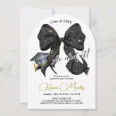 Invitation moderne Black Bow Graduation Arch (Devant)