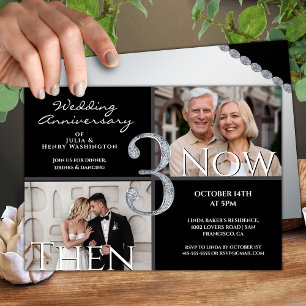 Invitation Moderne Black Diamond 3e anniversaire de mariage