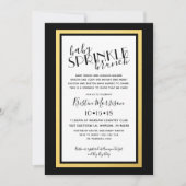 Invitation moderne Black Gold Baby Sprinkle (Devant)