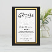 Invitation moderne Black Gold Baby Sprinkle (Debout devant)
