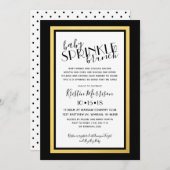 Invitation moderne Black Gold Baby Sprinkle (Devant / Derrière)