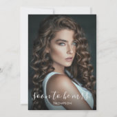 Invitation Moderne Black Ms à Mme Avec Fête des mariées photo (Dos)