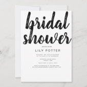 Invitation moderne Black White Bridal Shower (Devant)