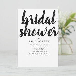 Invitation moderne Black White Bridal Shower