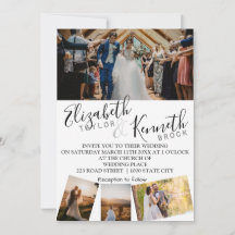 Moderne blanc 4 photos en grille mariage