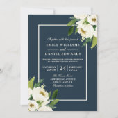 Invitation Moderne Blanc Floral Élégant Mariage de verdure (Devant)