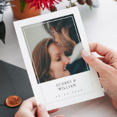 Invitation Moderne blanc minimaliste Élégant Mariage photo ch