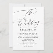 Invitation Moderne Blanc Noir Simple CODE QR Site Mariage (Devant)