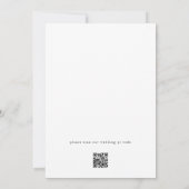 Invitation Moderne Blanc Noir Simple CODE QR Site Mariage (Dos)