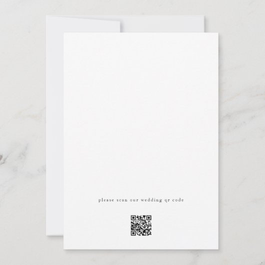 Invitation Moderne Blanc Noir Simple CODE QR Site Mariage (Dos)