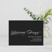 Invitation moderne blanche noire de dîner de (Debout devant)