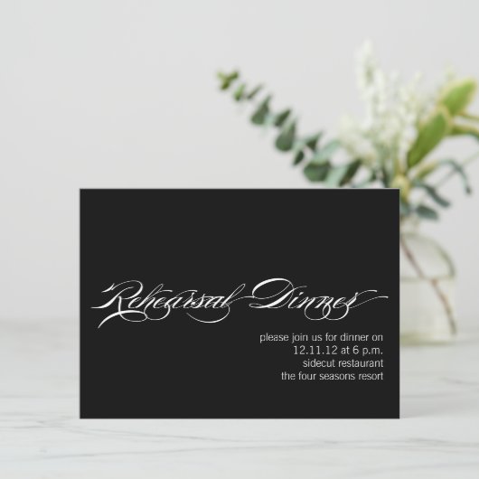 Invitation moderne blanche noire de dîner de (Debout devant)