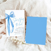 Invitation Moderne Bleu Bow Elle noue la Fête des mariées de 