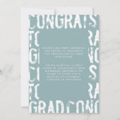 Invitation Moderne bleu clair grungy simple graduation photo (Dos)