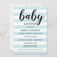 Moderne Bleu clair rayures bébé garçon douche