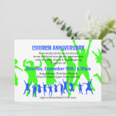 Invitation Moderne Bleu Vert ANNIVERSAIRE DE L'ÉGLISE (Debout devant)