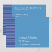 Invitation Moderne Bleu Violet Grille Aqua Dîner d'affaires (Devant / Derrière)