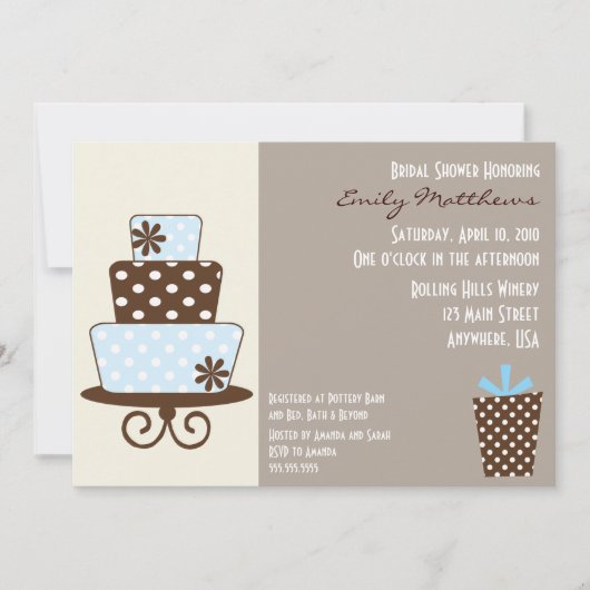 Invitation moderne bleue et Brown (Devant)