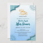 Invitation moderne bleue pour Iftar islamique (Devant)