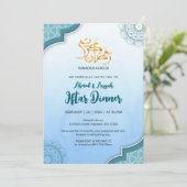 Invitation moderne bleue pour Iftar islamique (Debout devant)