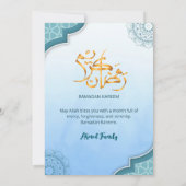 Invitation moderne bleue pour Iftar islamique (Dos)