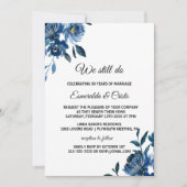 Invitation Moderne Blue Floral Vow Renouvellement (Devant)